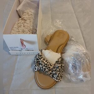 Alex Marie Hamala Leopard Flats with Rhinestone Bow Size 8
